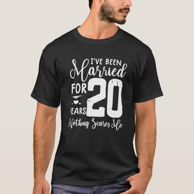 T-shirt 20 Ans Mariés Drôle Couple 20E Anniversaire (Devant)
