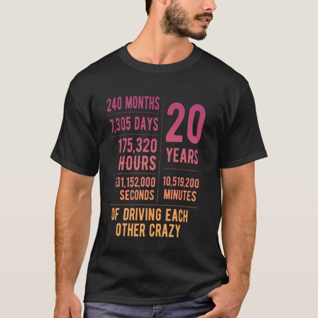 T-shirt 20 ans mariés Funny 20e anniversaire de Mariage (Devant)