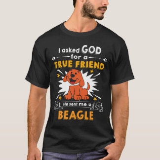 T-shirt 20 Demandé Dieu Véritable Ami Un Beagle