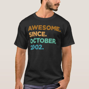 T-shirt 20 Year Old Awesome Since October 20th Birth