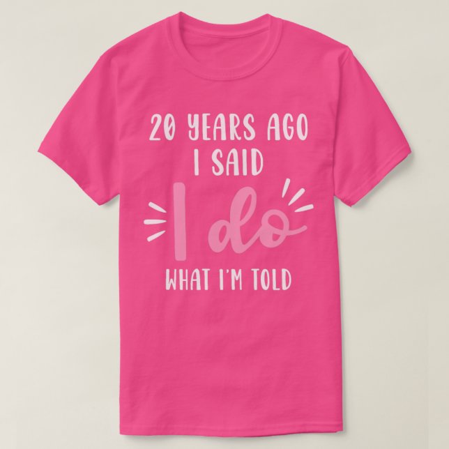 T-shirt 20e 20 ans Mariage Anniversaire Cadeau Conté (Design devant)