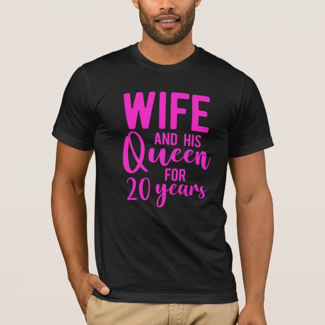 T-shirt 20e 20 ans Mariage Anniversaire Queen Mari Wif (Devant)