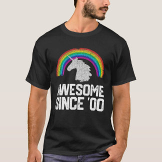 T-shirt 20E Anniversaire Cadeaux Awesome 2000 Retro Rainbo
