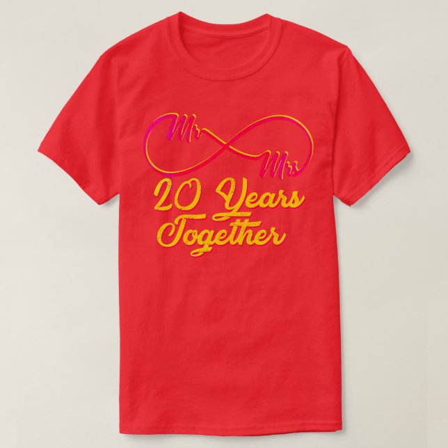 T-shirt 20e anniversaire de Mariage 20 ans de mariage 2 (Design devant)