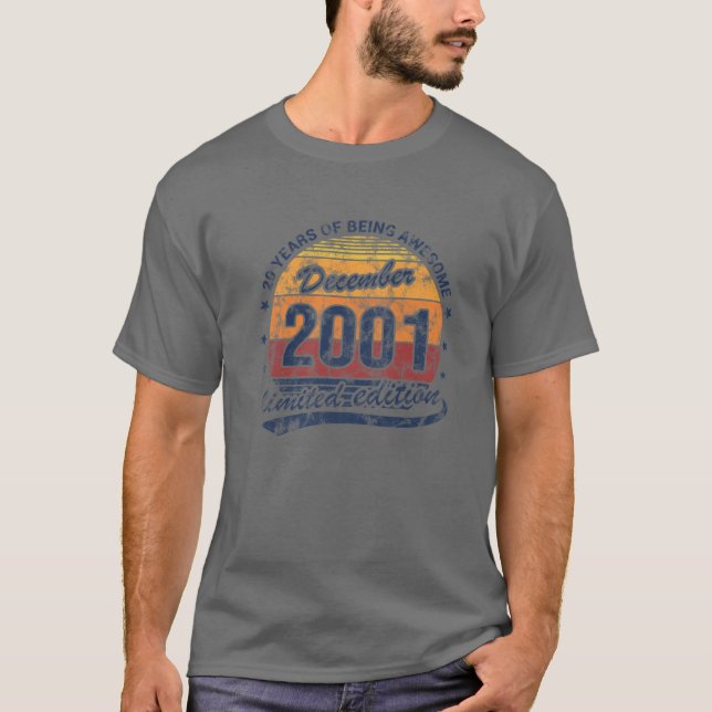 T-shirt 20E Anniversaire Décembre 2001 20 Ans Être Awes (Devant)