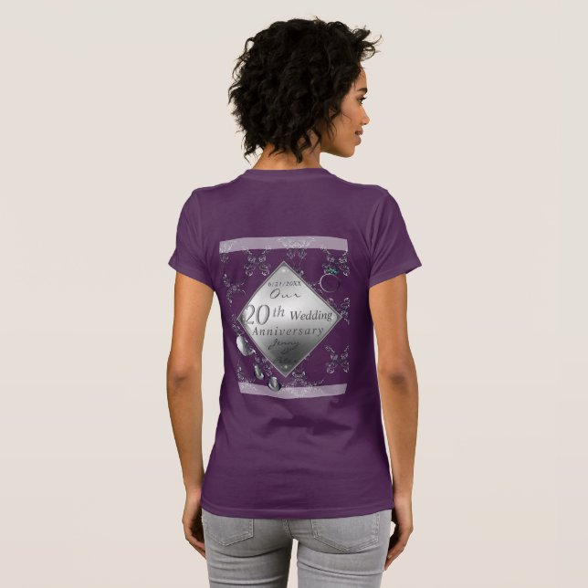T-shirt 20e anniversaire d'émeraude en platine (Dos entier)