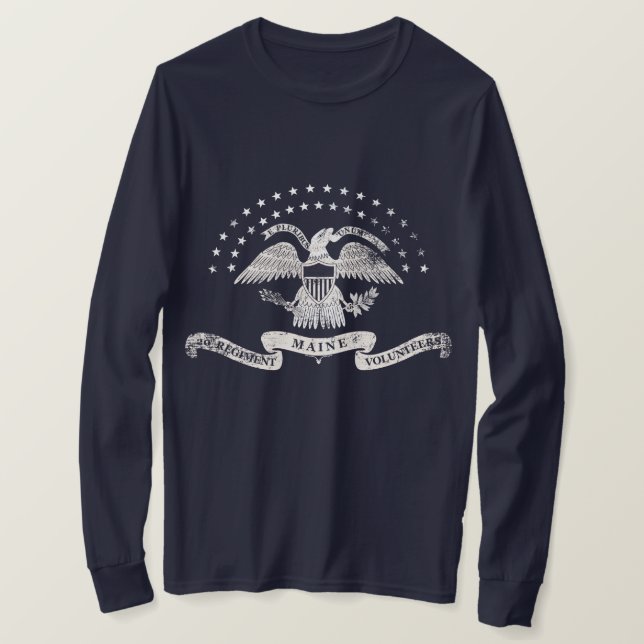 T-shirt 20ème Emblème du Maine - affligé (Design devant)