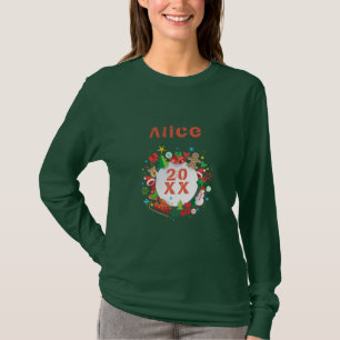 T-shirt 20XX Bonne année ! Motif écossais de Monogram