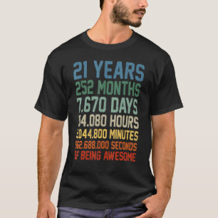T-shirt 21 ans 21e anniversaire Décorations Bda