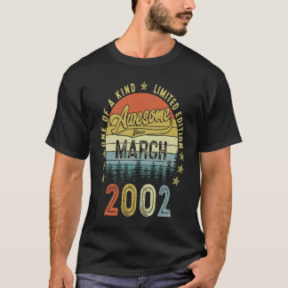 T-shirt 21 Ans Awesome depuis mars 2002 21e anniversaire