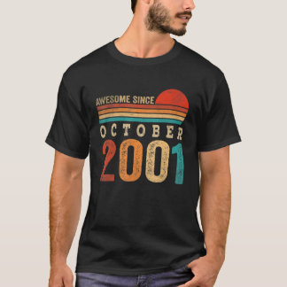 T-shirt 21 Ans Awesome Depuis Octobre 2001 21e Naissance