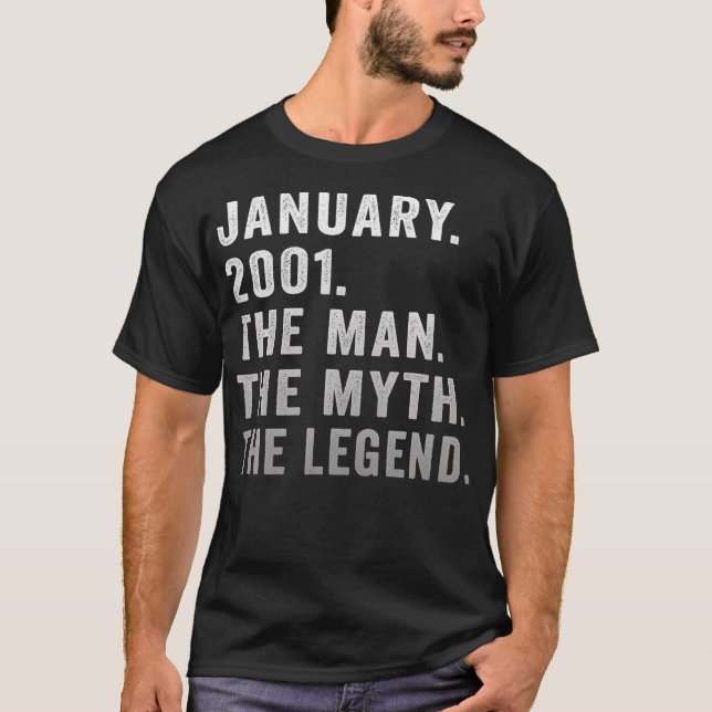 T-shirt 21 Ans Cadeaux Anniversaire L'Homme Mythe Légende  (Devant)