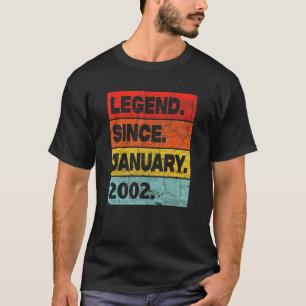 T-shirt 21 ans de légende depuis janvier 2002 21 Birthda