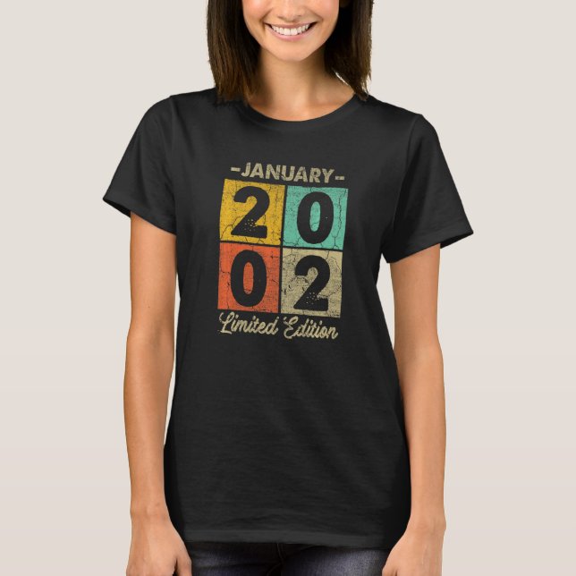 T-shirt 21 Ans Janvier 2002 21e Anniversaire 1 (Devant)