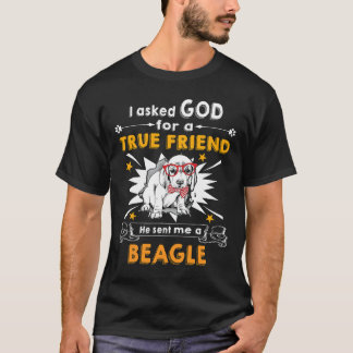 T-shirt 21 Demandé à Dieu Véritable Ami Un Beagle