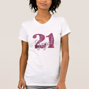 T-shirt 21 et juridique Fun Pink Faux Parties scintillan