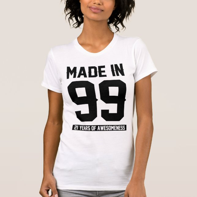 T-shirt 21e anniversaire Cadeau Âgé de 21 ans (Devant)