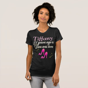 T-SHIRT 21E ANNIVERSAIRE CHAUSSURES ROSES PERSONNALISÉES T