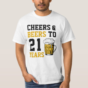 T-shirt 21e anniversaire Cheers & Bières à 21 ans