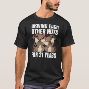 T-shirt 21e anniversaire du Mariage se conduisant mutuelle
