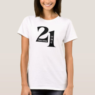 T-shirt 21e anniversaire Elégante typographie fête d'anniv