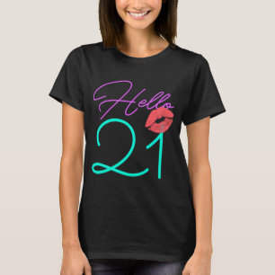 T-shirt 21e anniversaire femmes roses