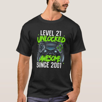 T-shirt 21E Anniversaire Jeu Niveau 21 Déverrouillé Awesom