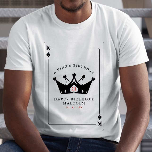 T-shirt 21e Anniversaire King of Spades Casino Poker Card (21st birthday king of spades shirt for men)
