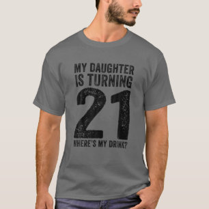 T-shirt 21E Anniversaire Papa Maman Famille de fille de 21