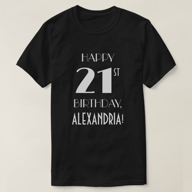 T-shirt 21e Anniversaire - Soirée Art Déco inspirée (Design devant)