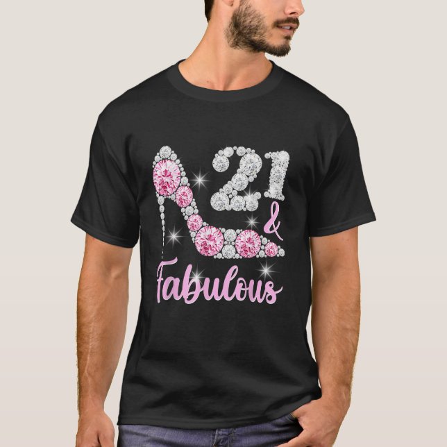 T-shirt 21e Chemises Anniversaires Pour Femmes 21 Et Fabul (Devant)
