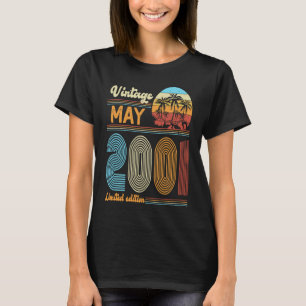 T-shirt 22 Anniversaire Vintage Mai 2001 Femmes Hommes