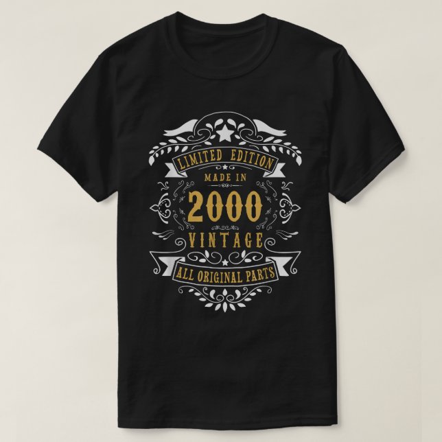 T-shirt 22 Ans 22e Anniversaire Made Né en 2000 Hommes W (Design devant)
