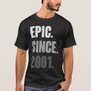 T-shirt 22 ans Vintage 2001 Anniversaire 22e Décorati