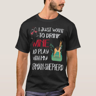 T-shirt 22 Je veux juste boire du vin et jouer avec mon al