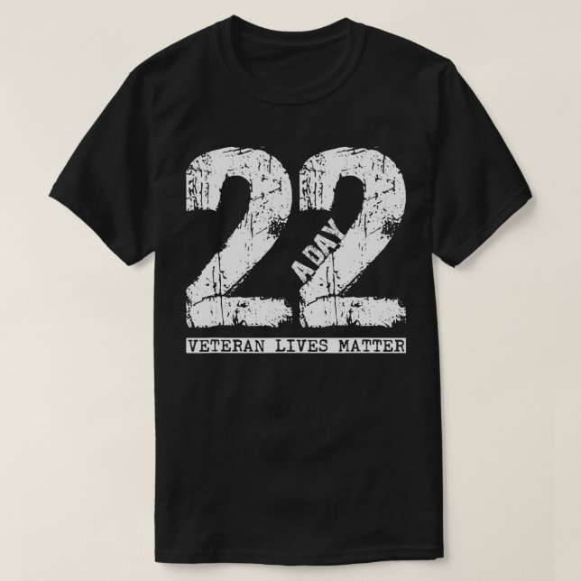 T-shirt 22 par jour vétéran 22 par jour vétéran suicide ap (Design devant)