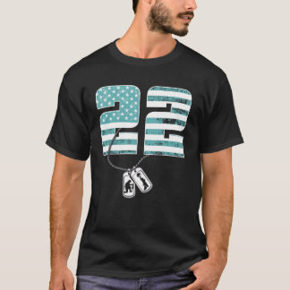 T-shirt 22 Un jour Soldat Vétérinaire SSPT Sensibilisation