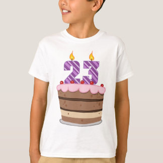 T-shirt 23 ans sur le gâteau d'anniversaire