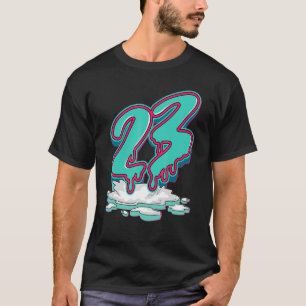 T-shirt 23 Aurora Verte qui dégouline 13s Unisexe Associé