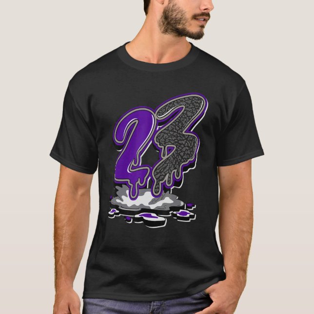 T-shirt 23 Drip Dark Iris 3s Correspondant (Devant)