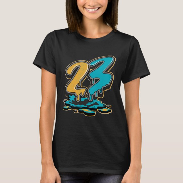 T-shirt 23 Dripping Yellow Blue Drip Matching For Men Wome (Devant)