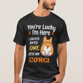 T-shirt 23 J'aurais pu rester à la maison avec Corgi