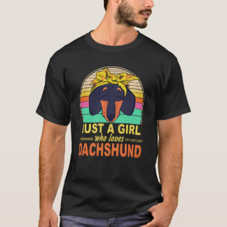 T-shirt 23 Juste une fille qui aime Dachshund Vintage