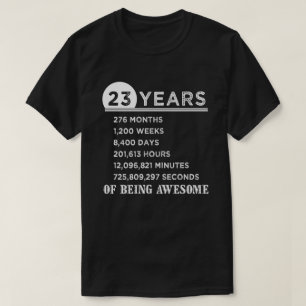 T-shirt 23ème Chemise d'anniversaire cadeaux