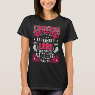 T-shirt 23rd Birthday  Legends Born In September 1999 23 Y