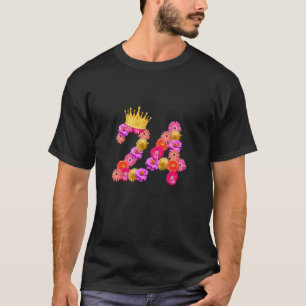 T-shirt 24 Anniversaire Femmes Flower Crown C'est My 24t