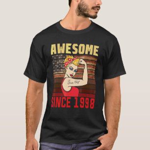 T-shirt 24 ans Awesome depuis 1998 24e anniversaire femme