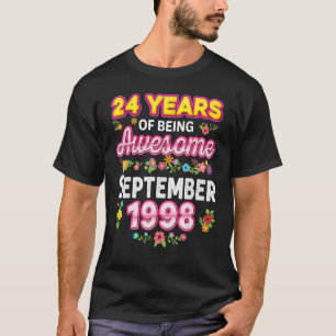 T-shirt 24 Ans D'Être Incroyable Depuis Septembre 1998 Bir