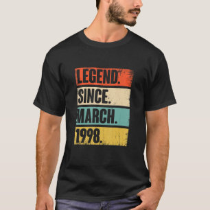 T-shirt 24 Ans Légende depuis mars 1998 24e anniversaire