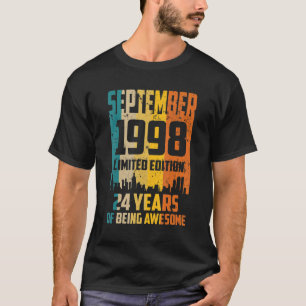 T-shirt 24e anniversaire 24 ans stupéfiant depuis septembr